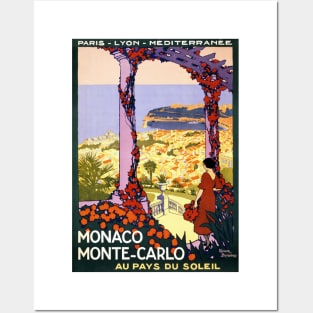 Vintage Travel Poster Monaco Monte Carlo Posters and Art